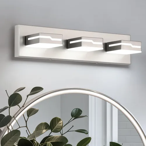 Miniatura 13 de 4 lámparas de acrílico para baño, moderna lámpara negra para tocador de baño, accesorios de iluminación de pared negro mate sobre el espejo, luz LED
