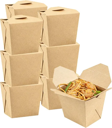 Miniatura 11 de Restaurantware Bio Tek - Cajas chinas de 8 onzas para llevar, 25 cajas de comida a prueba de grasa, con bloqueo de pestañas, papel kraft