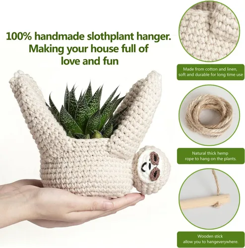 Miniatura 4 de Regalos de Perezoso Colgador de Plantas de Perezoso para Maceta de Suculentas Planta Colgante para Amantes de las Plantas Decoración del Hogar