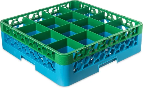 Miniatura 31 de Carlisle FoodService Products RG9-214 OptiClean Estante de vidrio con 9 compartimentos con 2 extensores, 7.12 pulgadas, polipropileno, azul