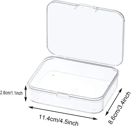 Miniatura 2 de MFDSJ 6 piezas de recipientes de almacenamiento de plástico mini con tapa, caja rectangular transparente de 4.5x3.4 pulgadas para recoger objetos