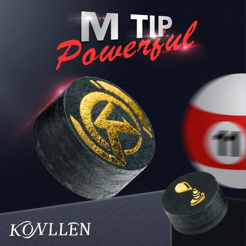 Miniatura 2 de KONLLEN Billar de billar de billar de 0.551 in, 8 capas de piel para taco profesional, accesorios de billar duraderos M Tip-5 piezas-6 capas