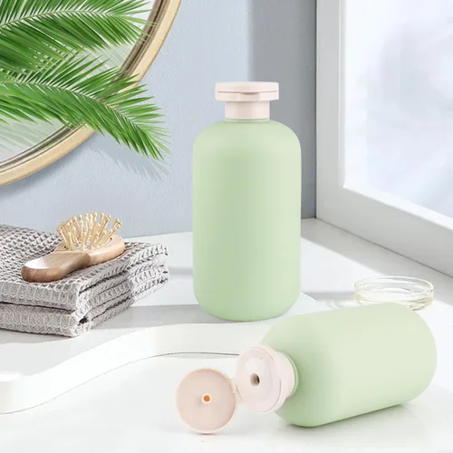 Miniatura 4 de 5 botellas de plástico de 10.1 fl oz/10 oz para loción de viaje, recipientes recargables con tapa abatible para artículos de tocador, cremas