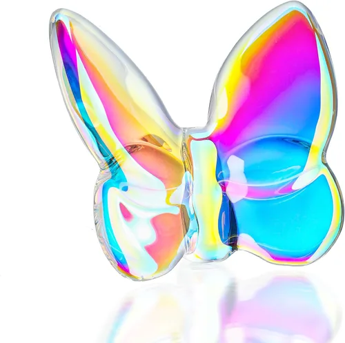 Miniatura 11 de kanpura Figura de mariposa de cristal azul, figura de mariposa voladora, adorno de mariposa de cristal, animal de cristal coleccionable