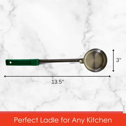 Miniatura 4 de Cuchara de acero inoxidable sólido de 4 onzas para medir y servir; cucharas de grado comercial (paquete de 2) Commercial-Grade Spoodle for