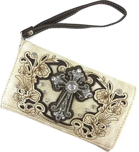 Miniatura 2 de Zelris Western Floral Blossom Cross Mujer Crossbody Muñeca Trifold Wallet