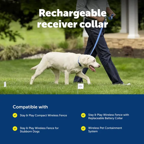 Miniatura 6 de PetSafe Stay & Play - Valla inalámbrica compacta para mascotas para perros y gatos, collar receptor impermeable y recargable, cubre hasta 3/4 acres