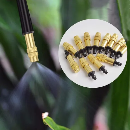 Miniatura 2 de Boquilla atomizadora de cobre ajustable de 1/4 de pulgada, rociador de riego por goteo Kalolary de 4/0.276 in, microrociador atomizador para jardín