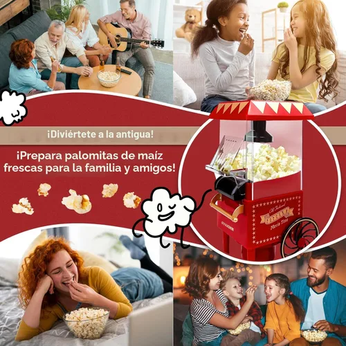 Miniatura 6 de Máquina de palomitas de maíz, kit de máquina de palomitas de maíz de aire caliente, caja de regalo, máquina portátil para hacer palomitas de maíz