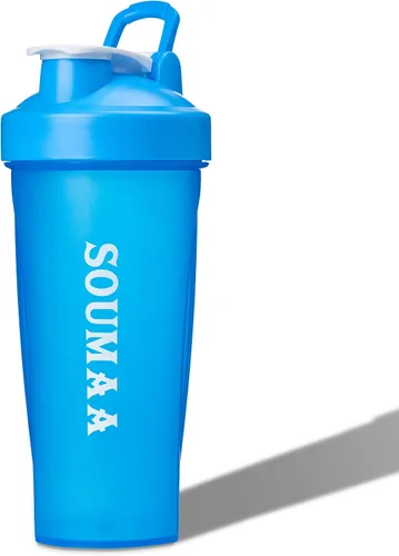 Miniatura 2 de Botella mezcladora de proteínas de 20 onzas, sin BPA, duradera, a prueba de fugas con tapa de bloqueo y bola mezcladora de acero inoxidable