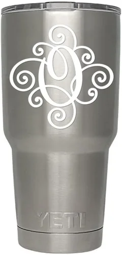 Miniatura 26 de Monogram - Calcomanía troquelada/vinilo adhesivo. Haga clic para opciones de color/letra. Disponible en cuatro colores y todas las letras de la A