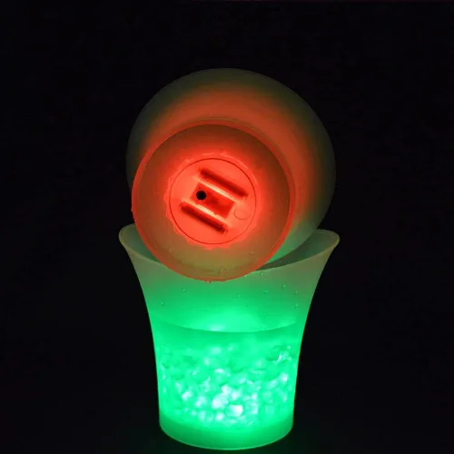 Miniatura 5 de Ochine Cubo de hielo LED para fiesta de vino, 5 L, gran capacidad, 7 cubos de hielo que cambian de color, impermeable, champán, retro, vino, bebida