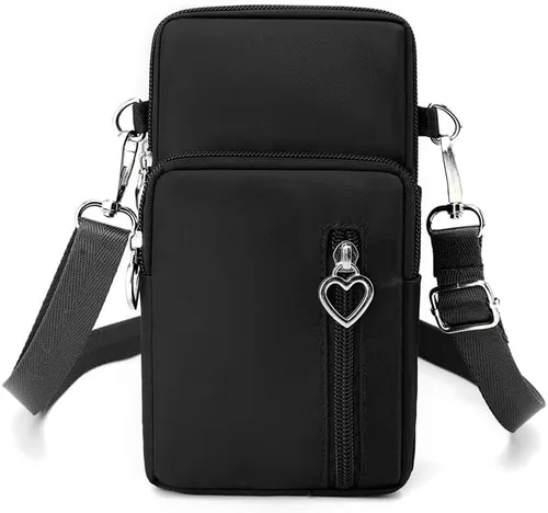 Miniatura 5 de Bolso bandolera Oxford con cremallera para teléfono celular para Samsung Galaxy S24+ S23 FE S23 S22 S21 S20 FE S10e A01 A54 Rosado
