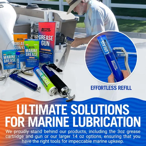 Miniatura 4 de Better Boat Kit de Pistola de Grasa Manual Mini, Cartucho de 3 Oz, Empuñadura de Pistola, para Rodamientos de Rueda Marina y Uso Automotriz