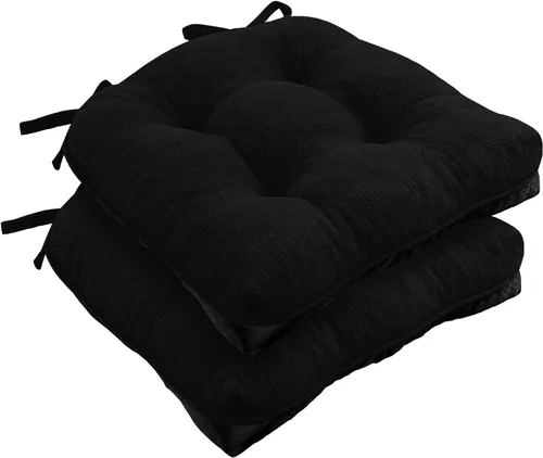 Miniatura 29 de Almohadillas de silla Wellsin para sillas de comedor, cojines de silla de cocina antideslizantes con lazos, juego de 4 almohadillas de silla de Caqui