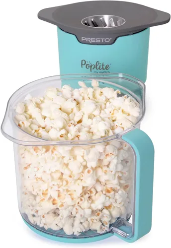 Miniatura 9 de Máquina de palomitas de aire caliente Presto 04811 PopLite My Munch - Tamaño personal, tazón de servir incorporado, diseño compacto, 8 tazas, azul