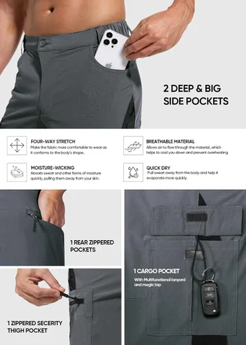 Miniatura 4 de Cycorld Mountain Bike-Pantalones cortos para hombre, acolchado de MTB para ciclismo holgado, forro de acolchado corto con bolsillos con cremallera