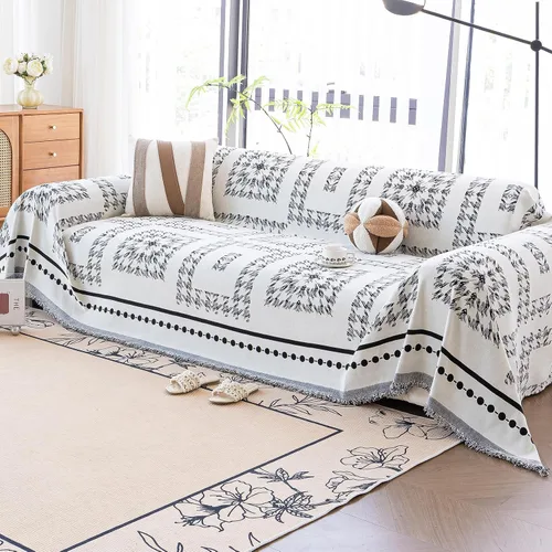 Miniatura 18 de Mantas con Rayas para Sofá, Fundas Boho para Sofá, Mantas para Sofá para Perros, Fundas Medianas para Sofá Reclinable y Silla, Fundas de Sofá