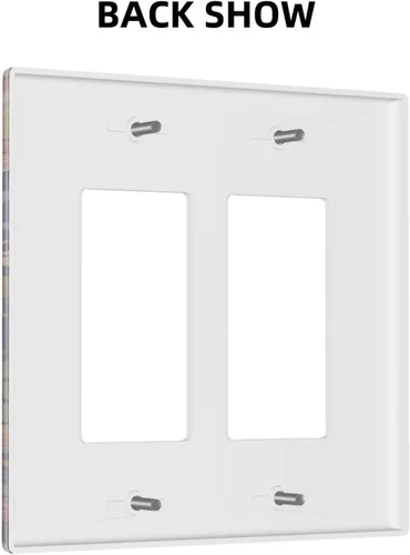 Miniatura 1232 de Placa Decorativa de Pared de Granja Rústica con Cuerno de Madera para Puerta de Granero 1 Banda Duplex Cubiertas de Toma Eléctrica Soltera