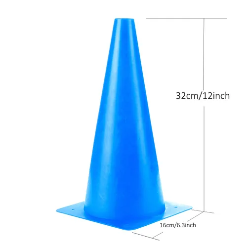 Conos deportivos de entrenamiento de tráfico de 12 pulgadas, [paquete de 10] conos de seguridad azules, conos de baloncesto de fútbol para taladros,