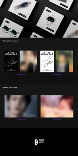 Miniatura 4 de BTS JIN The Astronaut 1er álbum individual versión aleatoria 1p póster plegable en paquete+libro de fotos+tarjeta lírica+postal+tarjeta