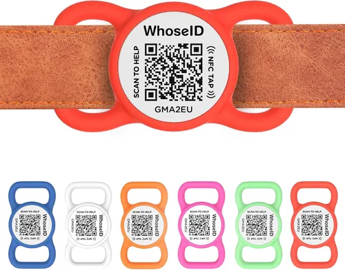 Miniatura 14 de Etiqueta para perro con código QR con NFC, etiqueta de identificación personalizada de mascota, etiqueta de identificación de perro de silicona