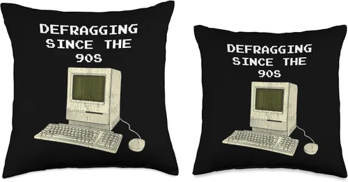 Miniatura 3 de 90s Nostalgia Apparel 90s Nostalgia Defragging - Almohada retro para computadora, 16 x 16 pulgadas, multicolor