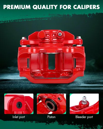 Miniatura 5 de SCITOO Pinza de freno trasera derecha con soporte 18-B4727 rojo compatible para Cadillac 2000-2002 para Chevrolet 1999-2005 para GMC 1999-2005