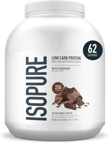 Miniatura 12 de Isopure Zero Carb 100% Proteína Pura de Suero Aislado en Polvo, Sin Lactosa, Sin Gluten, Con Vitaminas, Vainilla Cremosa, 25g de Proteína por