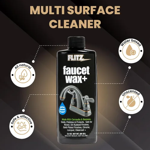 Miniatura 3 de Flitz Cera para llave de grifo Plus - Envase de 3.4oz de limpiador y abrillantador para grifos a base de agua fabricado en EE. UU. para manchas
