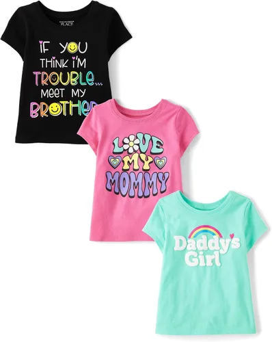 Miniatura 72 de The Children's Place Baby-Girls and Toddler Unicorns,Butterflies,Trends Short Sleeve Graphic T-Shirts,3 Pack