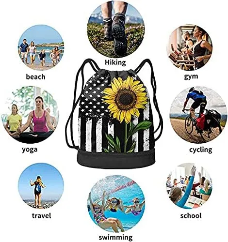 Miniatura 6 de Mochila con cordón a granel para gimnasio, yoga, deportes al aire libre