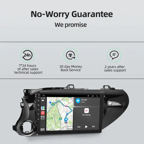 Miniatura 7 de [2 GB+64 GB] Radio de coche para Toyota Hilux 2015-2020, pantalla táctil de 10.1 pulgadas estéreo de coche con sistema Android 13, Carplay y Android