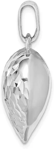 Miniatura 2 de Abalorio de plata de ley 925 con forma de corazón con corte de diamante