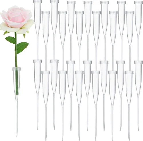 Tessco for you 90 tubos de agua florales de 6 pulgadas, suministros de flores de plástico para flores frescas con tapa de goma para arreglos de