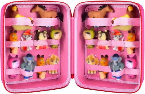 PAIYULE Funda para figuras de Tonies de personajes de reproducción de audio, soporte de transporte de almacenamiento para personajes de TonieBox Rojo