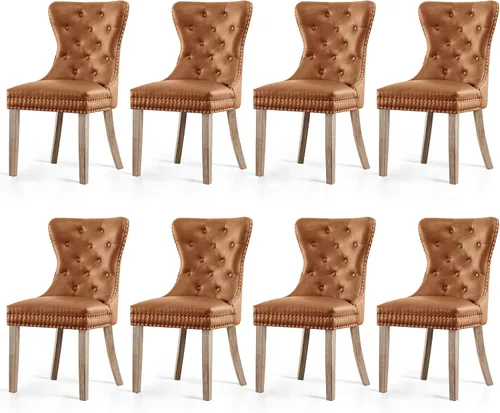 Miniatura 20 de SyMax Juego de 6 sillas de comedor de piel sintética con borde cosido, modernas sillas laterales de cocina de alta gama para dormitorio, sala