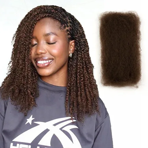 Miniatura 23 de FASHION IDOL Afro Kinkys - Cabello humano a granel para extensiones de rastas, reparación de Loc, trenzado, giro apretado, cabello humano afro