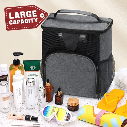 Miniatura 2 de EIMMBD Bolsa de ducha colgante, organizador de ducha portátil de mayor capacidad, bolsa de ducha mejorada para gimnasio, viajes, campamento