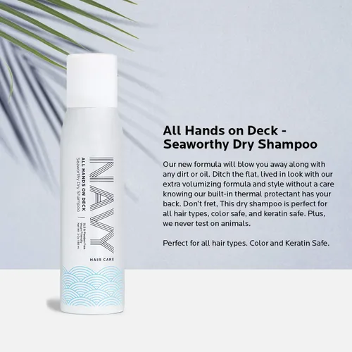 Miniatura 2 de NAVY HAIR CARE Champú en aerosol seco para mujeres y hombres, 3 onzas, voluminizador de tamaño de viaje, para teñido y todo tipo de cabello