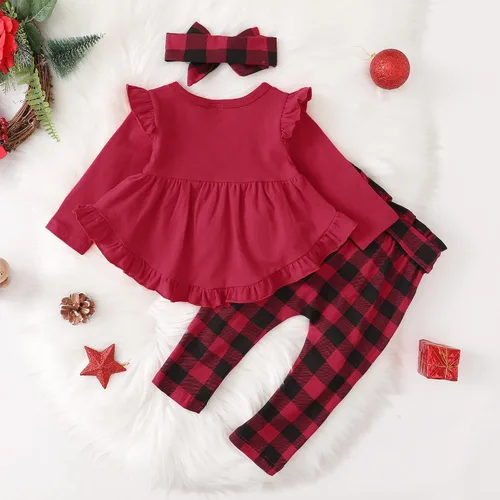 Miniatura 80 de Kucnuzki Conjunto de ropa para bebé niña pequeña, camisa de manga con volantes, pantalón floral, ropa de otoño e invierno para niña