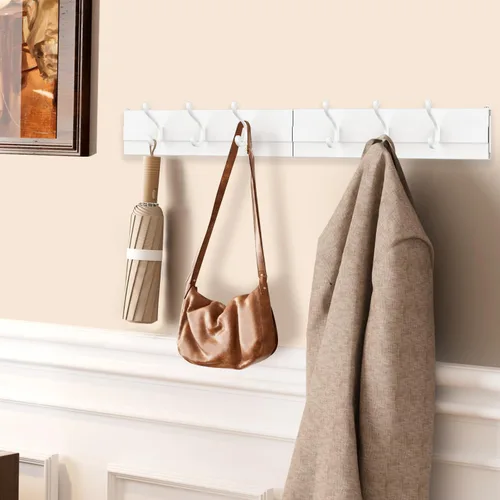 Miniatura 6 de Estante de secado de ropa, plegable, para montar en la pared, plegable, ahorro de espacio, 13.2 pies lineales, 5 varillas de aluminio, capacidad