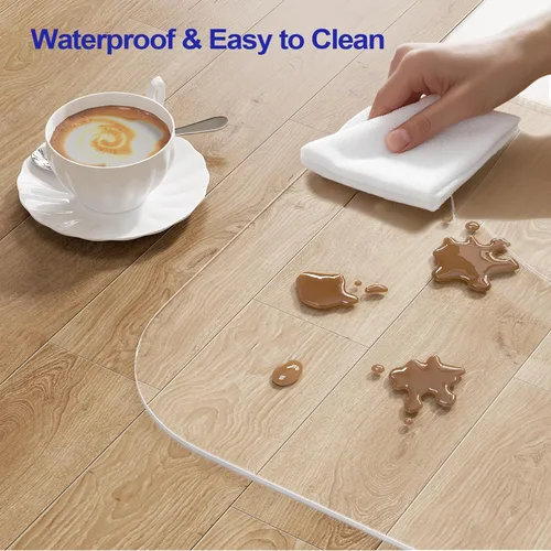 Miniatura 6 de Delamu Tapete para silla de oficina para suelo de madera dura, 30 x 48 pulgadas, tapete para silla de escritorio de oficina, PVC transparente
