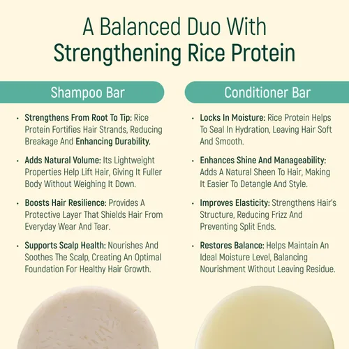Miniatura 4 de Champú y acondicionador de agua con proteína de arroz sólido - Barras de champú y acondicionador para el cabello con todos los aceites esenciales