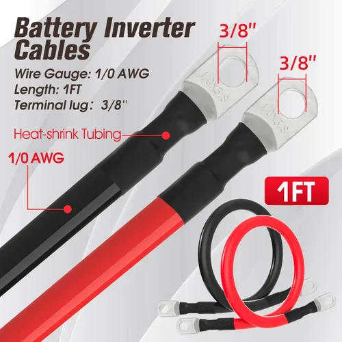 Miniatura 2 de Cable de batería 1/0 AWG 1/0AWG Calibre Cables de inversor de batería para automotriz, solar, marino, barco, RV, automóvil, motocicleta