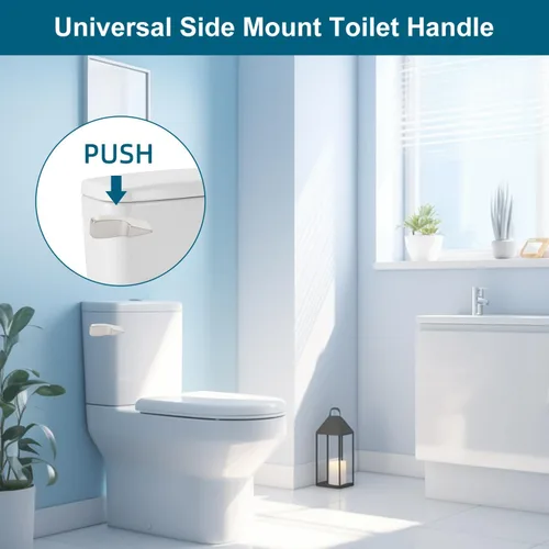 Miniatura 2 de Kit de repuesto de manija de inodoro de metal universal de montaje lateral compatible con American Standard/Mansfield/Gerber/TOTO/Kohler inodoro