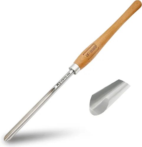 Miniatura 9 de Gubia de tazón de 1/2 " para torno de madera, herramientas de torneado de madera M2 Cryo HSS con mango de madera de haya (1/2 pulgada)