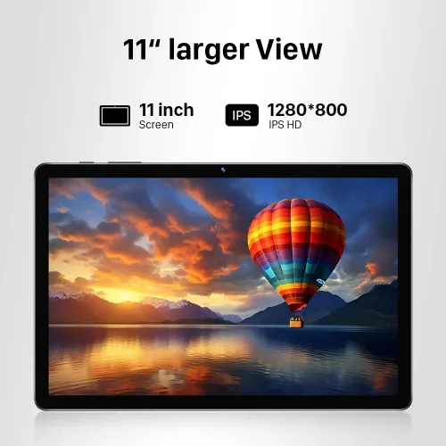 Miniatura 3 de ApoloMedia Tablet de 11 pulgadas, Android 16 2026 con procesador Octa-Core, 8 GB+128 GB, expansión de 1 TB, batería de 7000 mAh, tableta grande HD