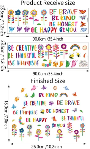 Miniatura 5 de Calcomanía de pared inspiradora con texto en inglés «Be Kind Be Creative extraíble» con texto en inglés «Be Kind Be Creative» con texto en inglés