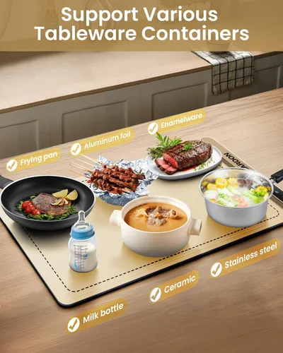 Miniatura 3 de Gardon Tapete de calentamiento para alimentos – Calentadores de alimentos de 18 x 11 pulgadas para fiestas, bufé, bandeja calentadora eléctrica